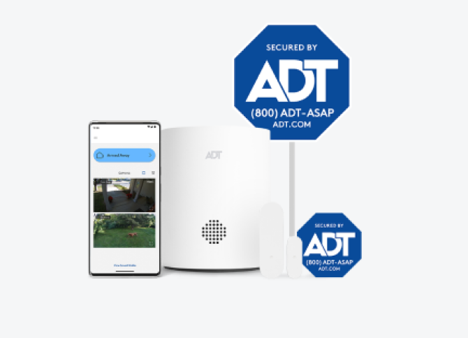 BYO system of ADT app, hub. yard sign, etc.