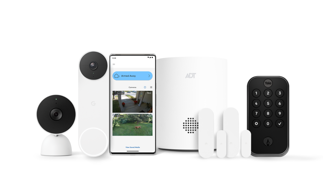 ADT package with Google Indoor Camera, Google Nest Doorbell, app and more