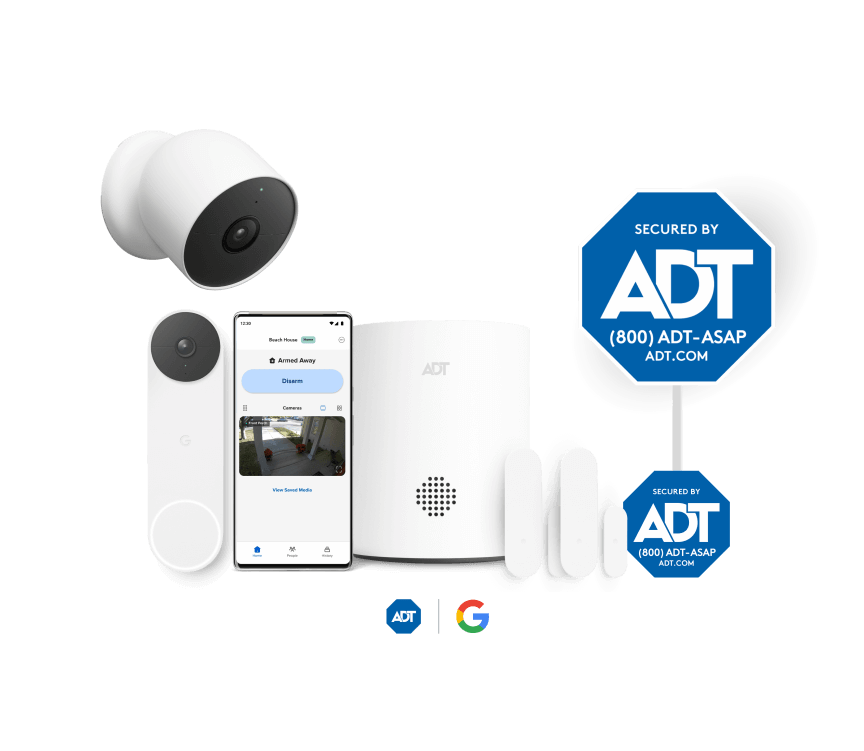 Shop packages image of Google Nest Doorbell, sensors, ADT app and more Shop packages image of Google Nest Doorbell, sensors, ADT app and more