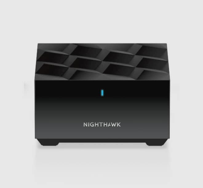 NETGEAR Nighthawk® Mesh WiFi sobre un fondo gris