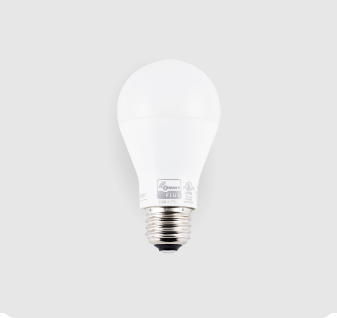 Smart Light Bulb on a grey background