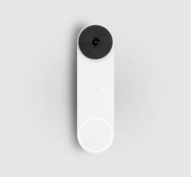 Google Nest Doorbell on a grey background 