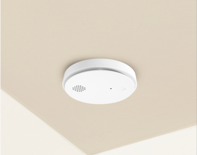Carbon Monoxide Detector installed on a ceiling in a home