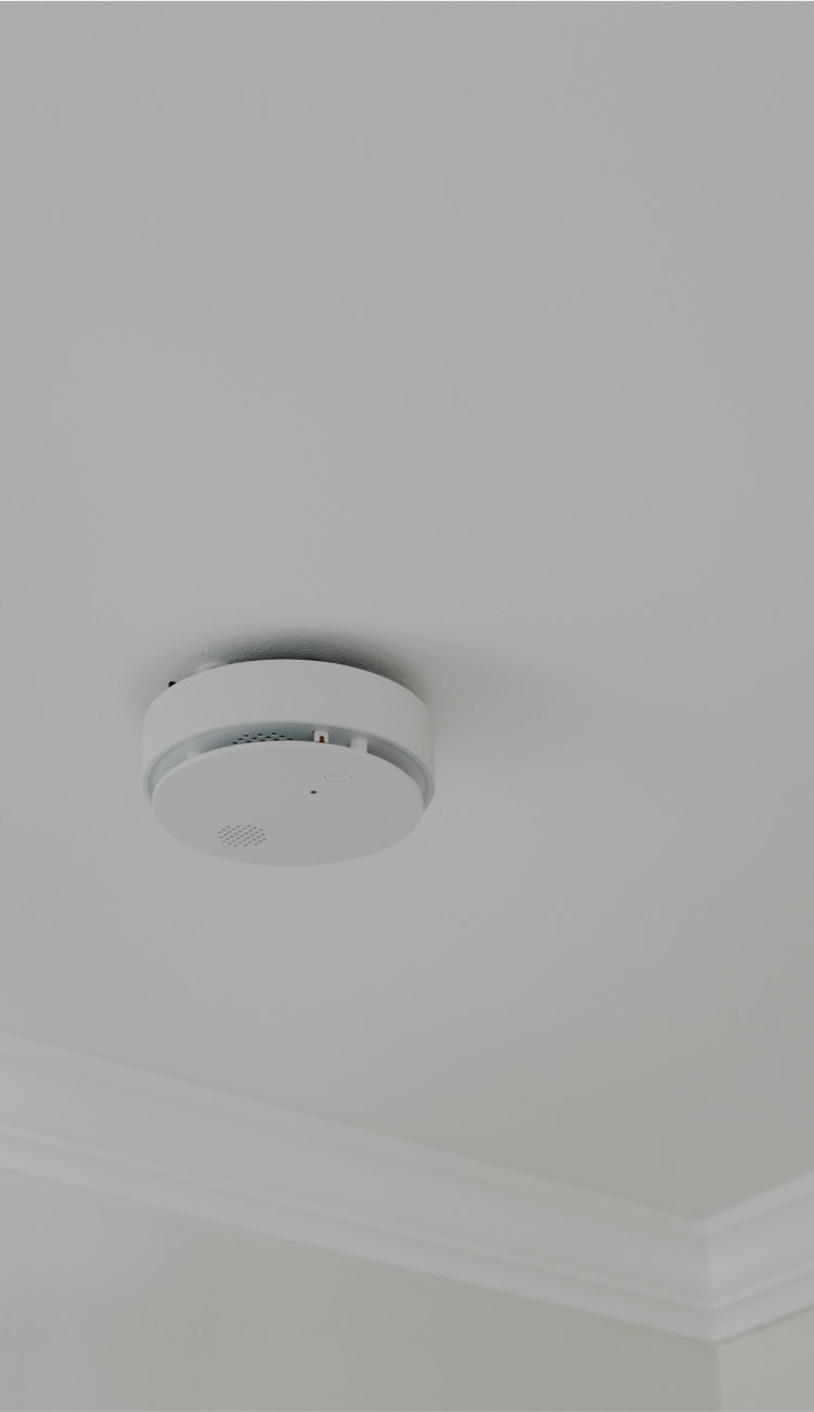 ADT Smoke and Carbon Monoxide Detector on a ceiling 