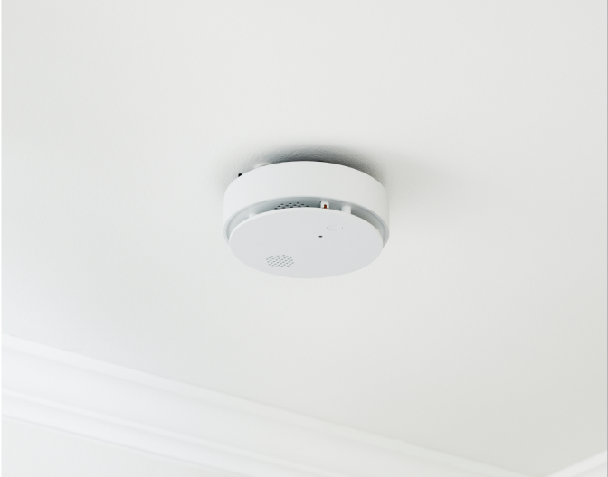 Smoke and Carbon Monoxide Detector installed on a ceiling in a home